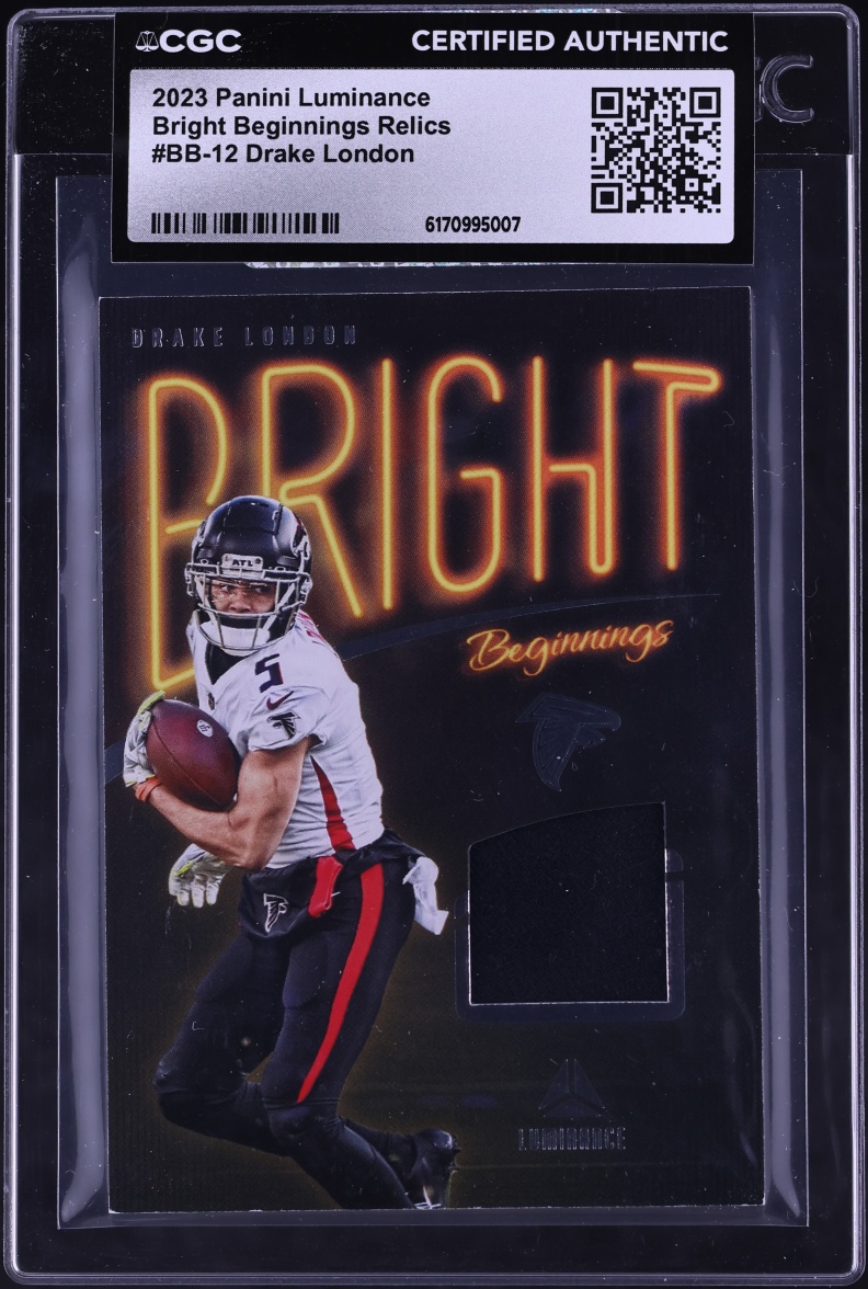 2023 Panini Luminance Bright Beginnings Drake London PATCH #BB-12 CGC AUTH