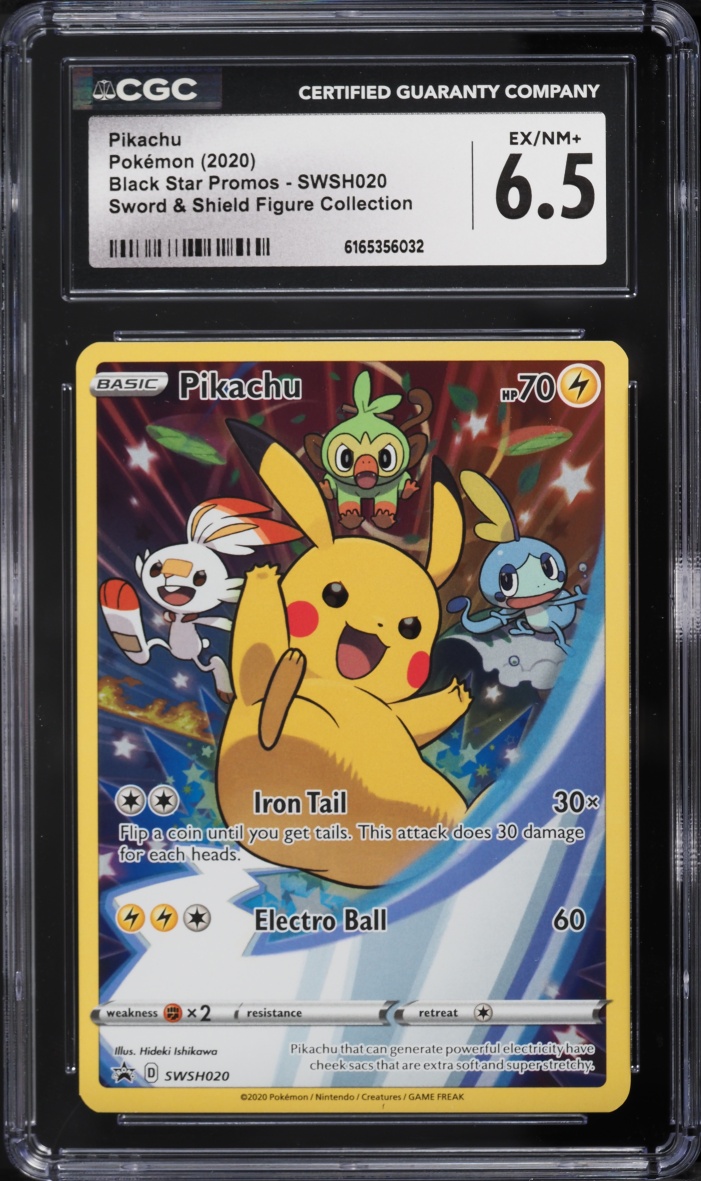 2020 Pokemon Sword & Shield Promo Figure Collection Full Art Pikachu #SWSH020 CGC 6.5 EXMT+