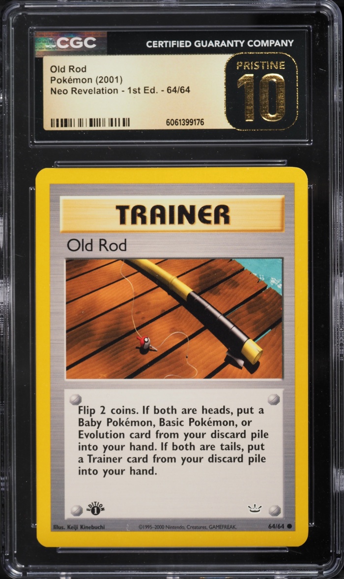 2001 Pokemon Neo Revelation 1st Edition Old Rod #64 CGC 10 PRISTINE