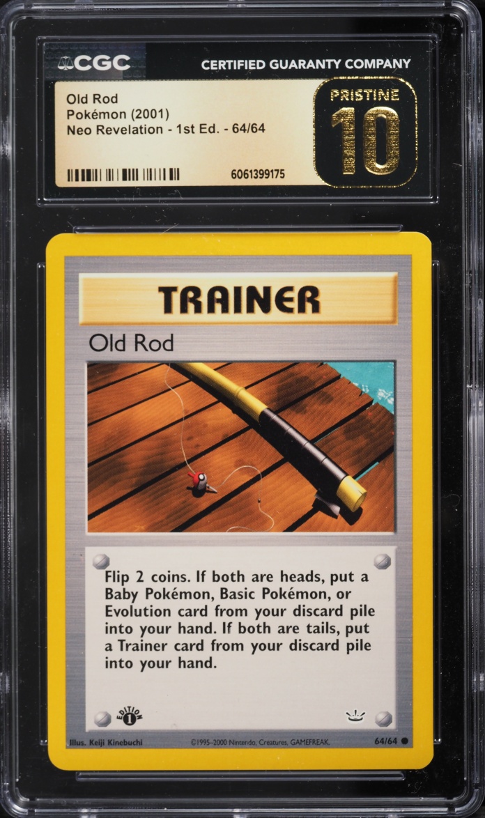 2001 Pokemon Neo Revelation 1st Edition Old Rod #64 CGC 10 PRISTINE