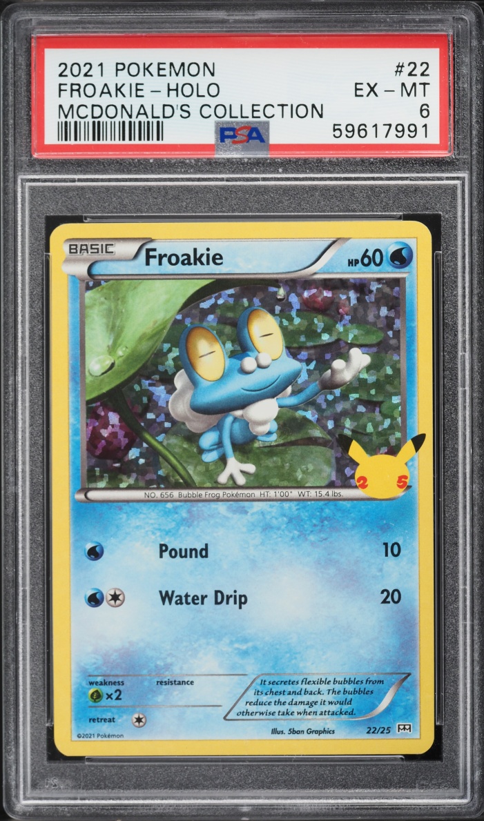 2021 Pokemon Sword & Shield McDonald's Collection Holo Froakie #22 PSA 6 EXMT