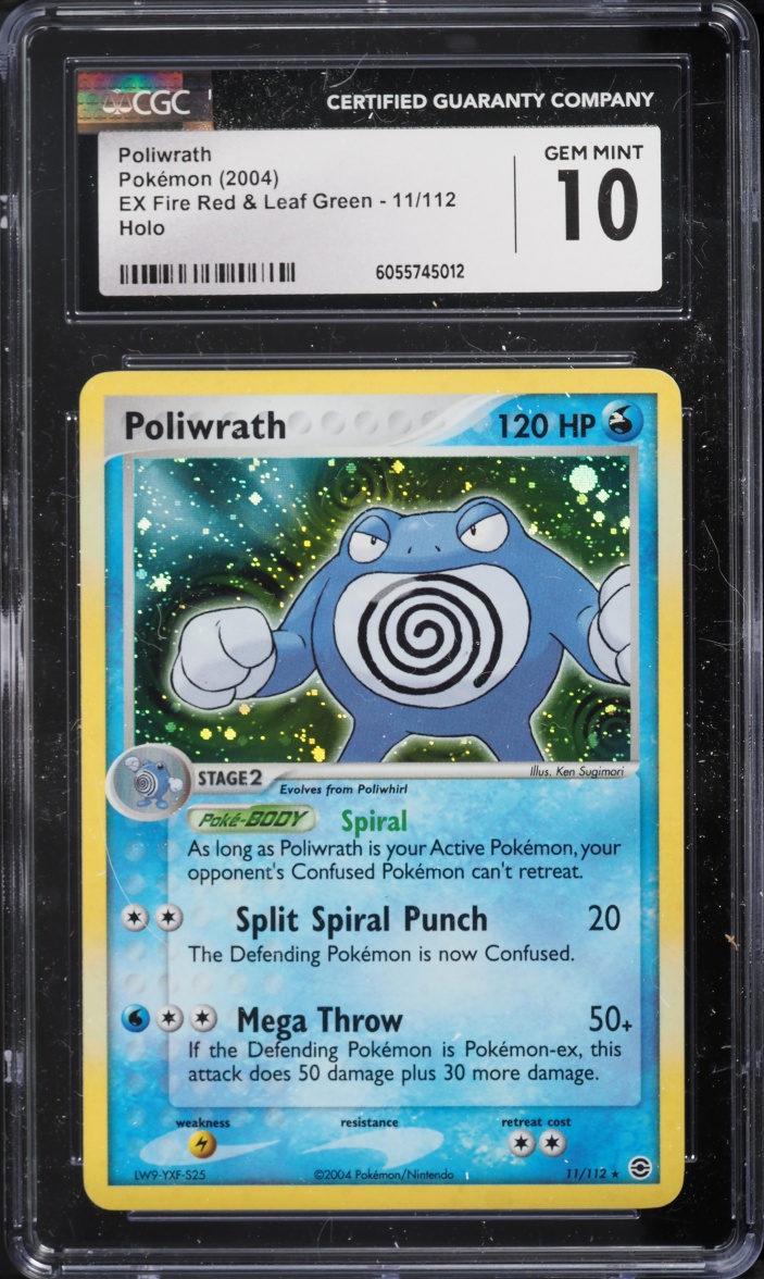 2004 Pokemon Ex Fire Red & Leaf Green Holo Poliwrath #11 CGC 10 GEM MINT