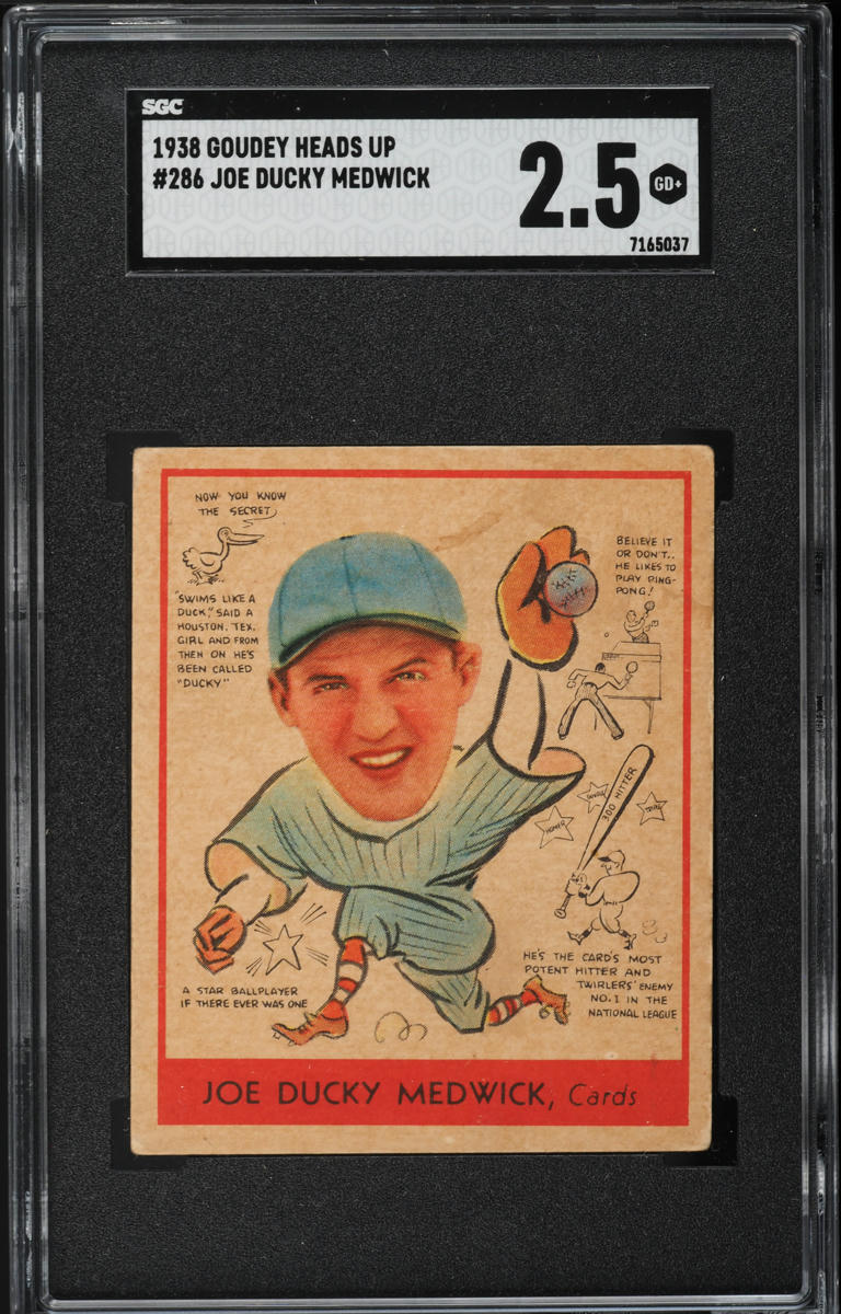 1938 Goudey Heads Up Joe Ducky Medwick #286 SGC 2.5 GD+