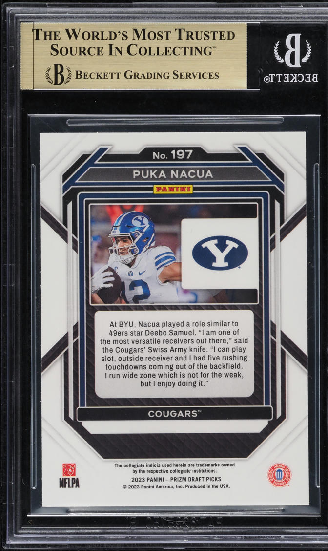 2023 Panini Prizm Draft Picks Puka Nacua ROOKIE #197 BGS 9.5 GEM MINT
