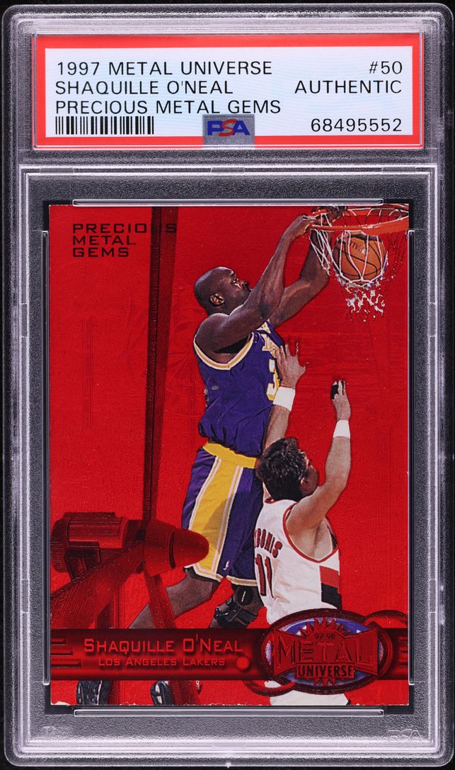 1997 Metal Universe Precious Metal Gems PMG Red Shaquille O'Neal /100 PSA AUTH