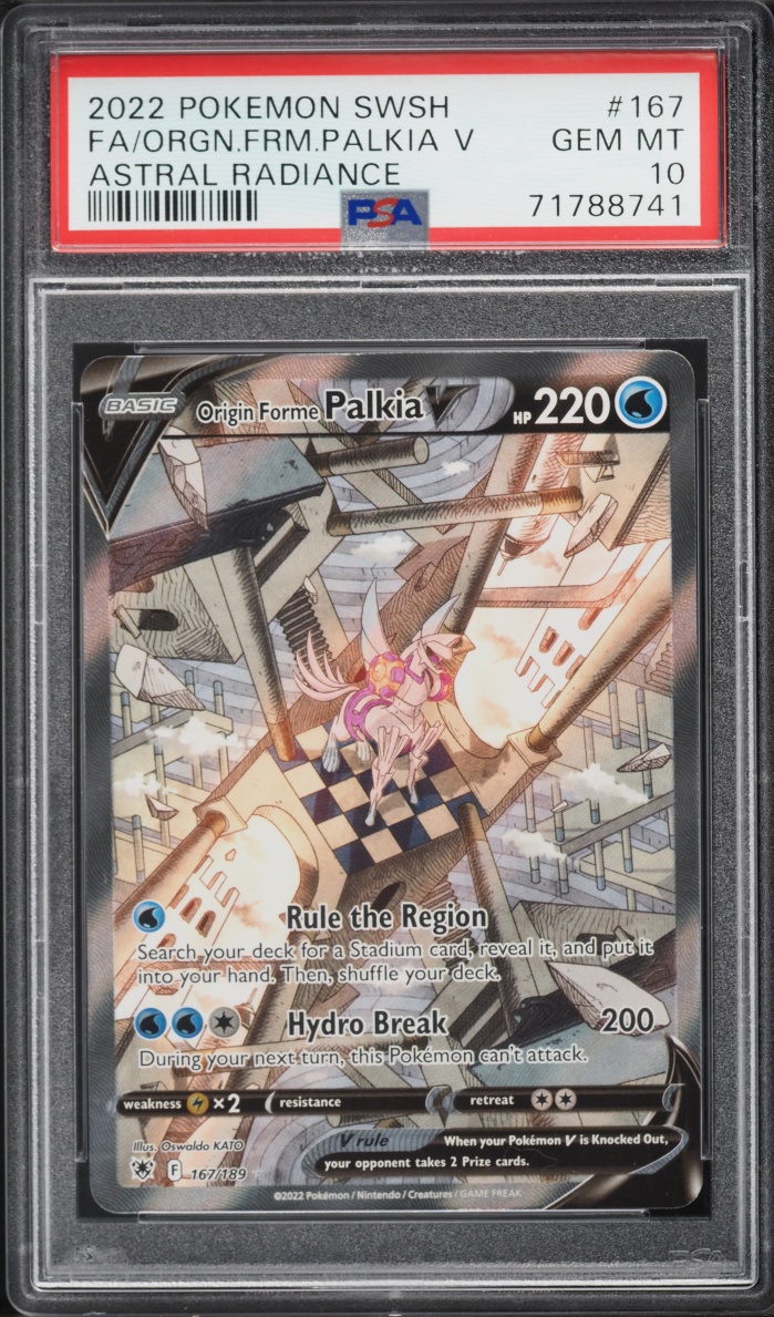2022 Pokemon Sword & Shield Astral Radiance Alt Art Origin Forme Palkia V #167 PSA 10 GEM MINT