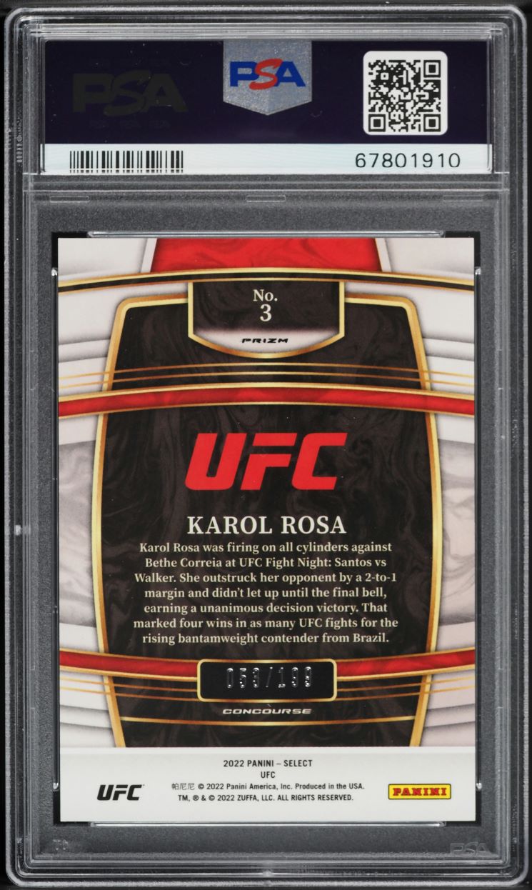 2022 Select UFC Light Blue Prizm Karol Rosa ROOKIE /199 #3 PSA 10 GEM MINT