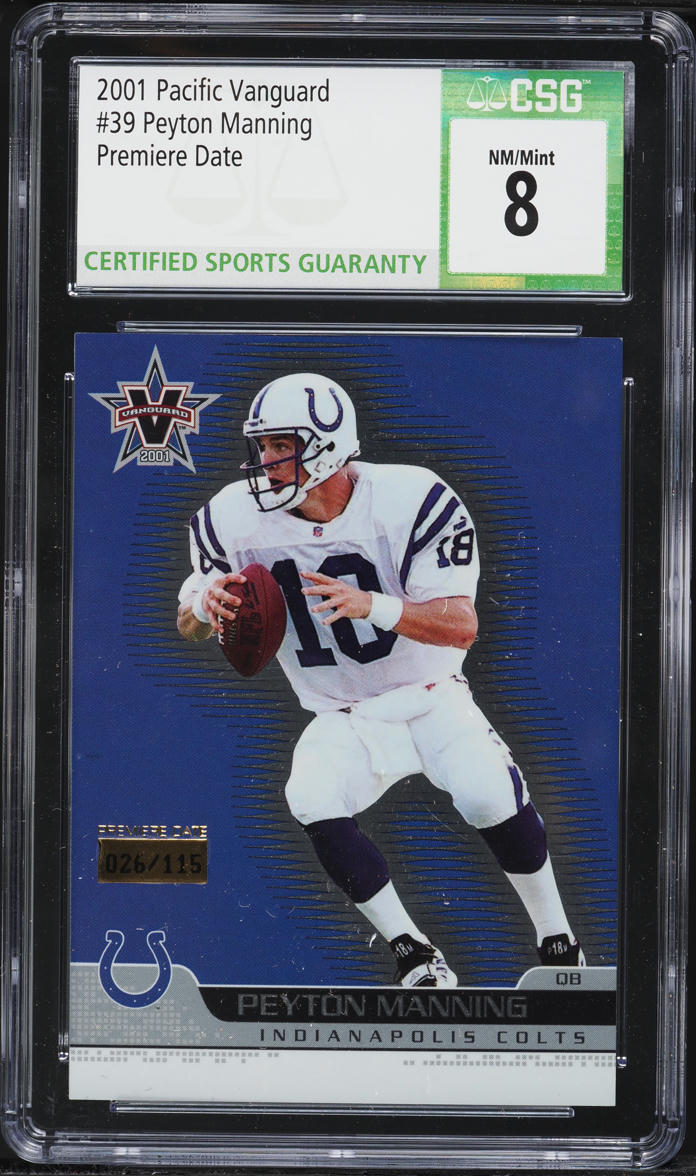2001 Pacific Vanguard Premiere Date Peyton Manning /115 #39 CSG 8 NM-MT