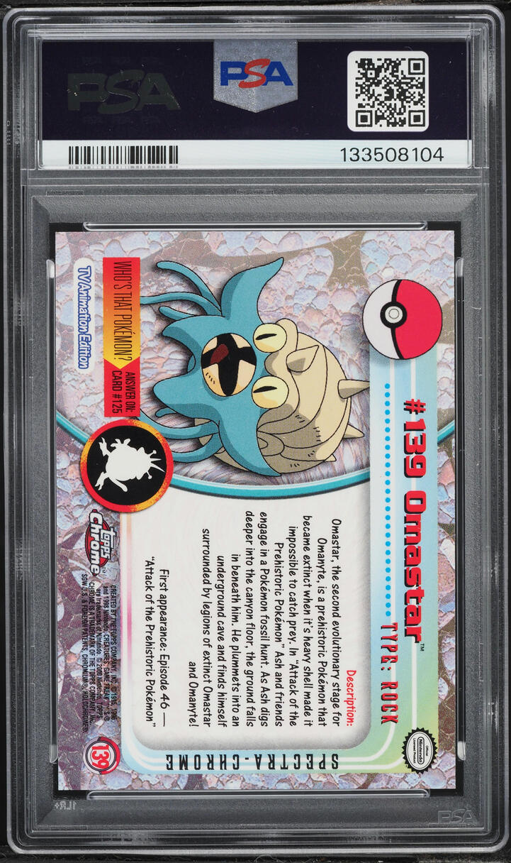 2000 Topps Chrome Pokemon Series 2 Spectra Omastar #139 PSA 10 GEM MINT