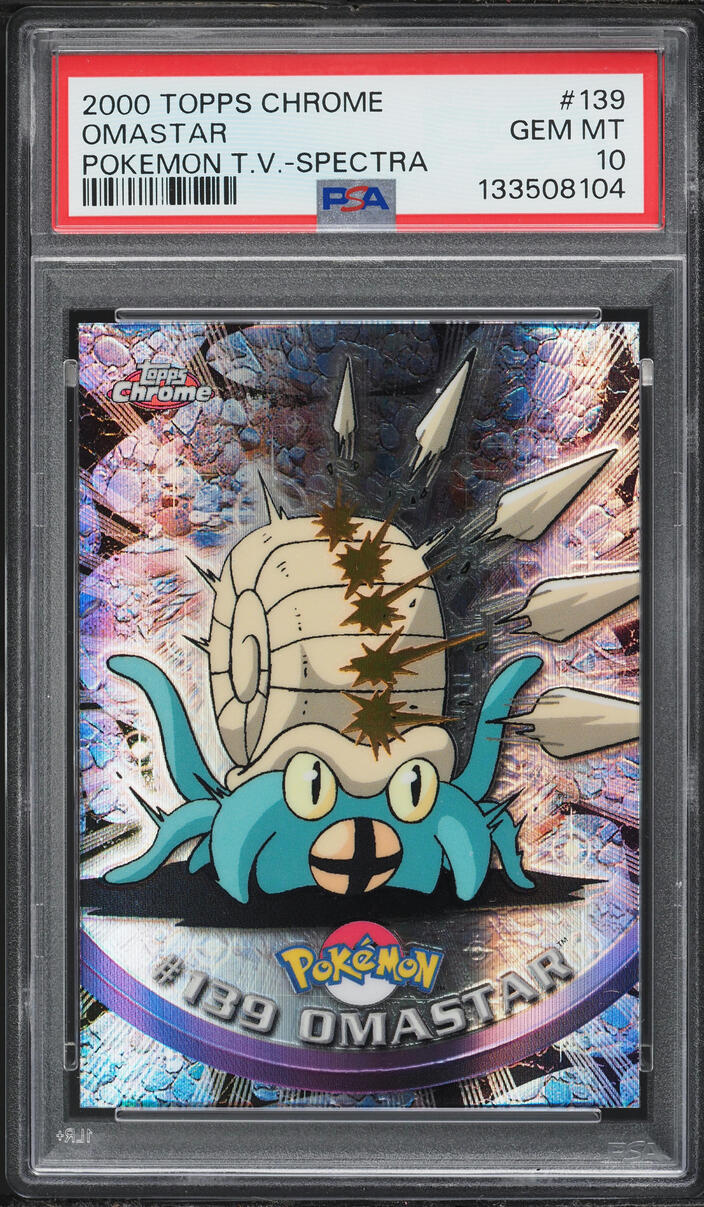 2000 Topps Chrome Pokemon Series 2 Spectra Omastar #139 PSA 10 GEM MINT