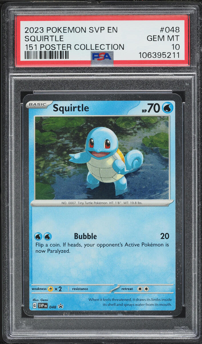 2023 Pokemon Scarlet & Violet Promo 151 Poster Collection Squirtle #48 PSA 10 GEM MINT