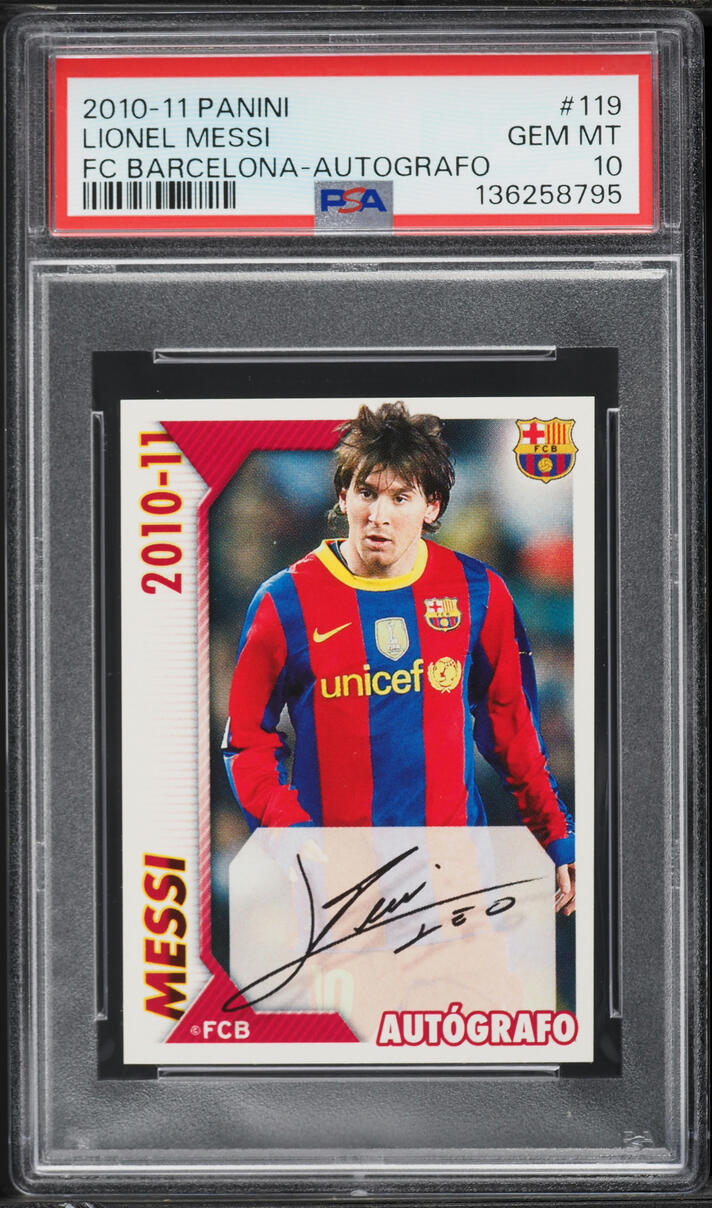 2010 Panini FC Barcelona Lionel Messi #119 PSA 10 GEM MINT