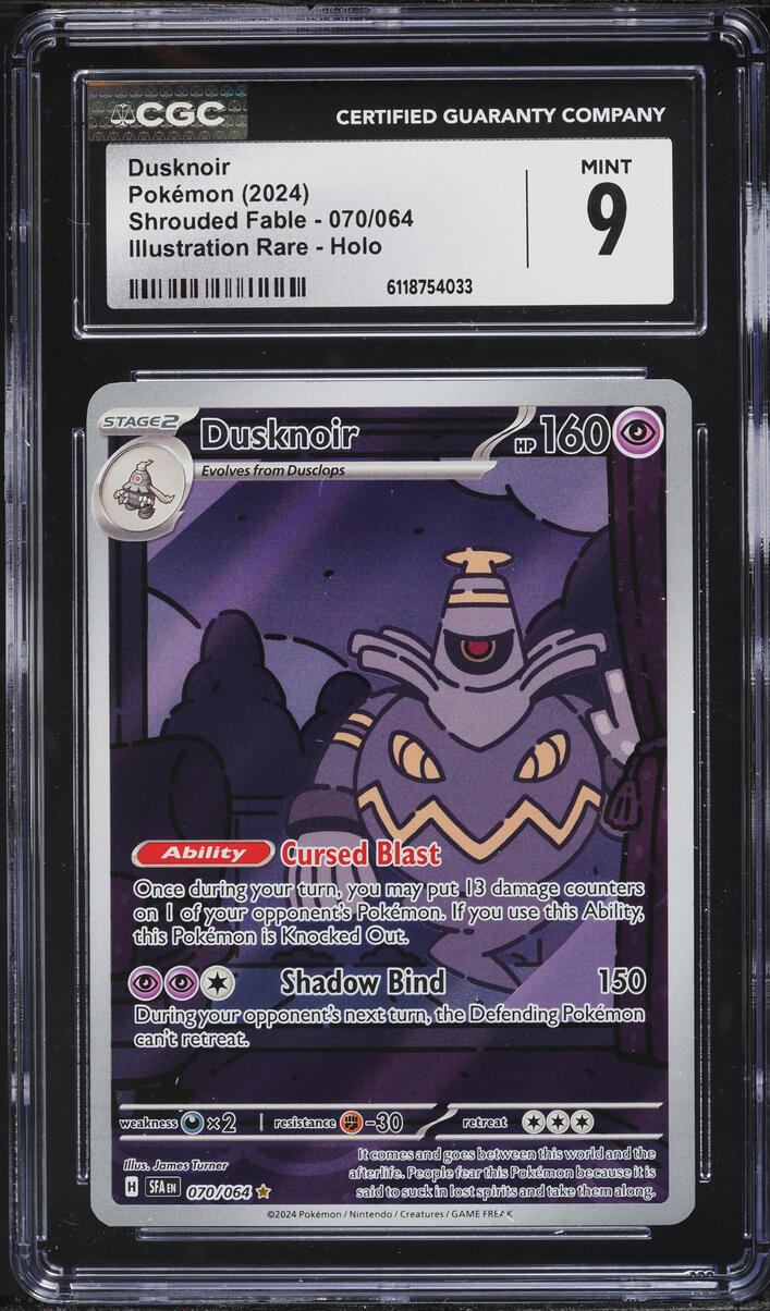 2024 Pokemon Scarlet & Violet Shrouded Fable IR Dusknoir #70 CGC 9 MINT
