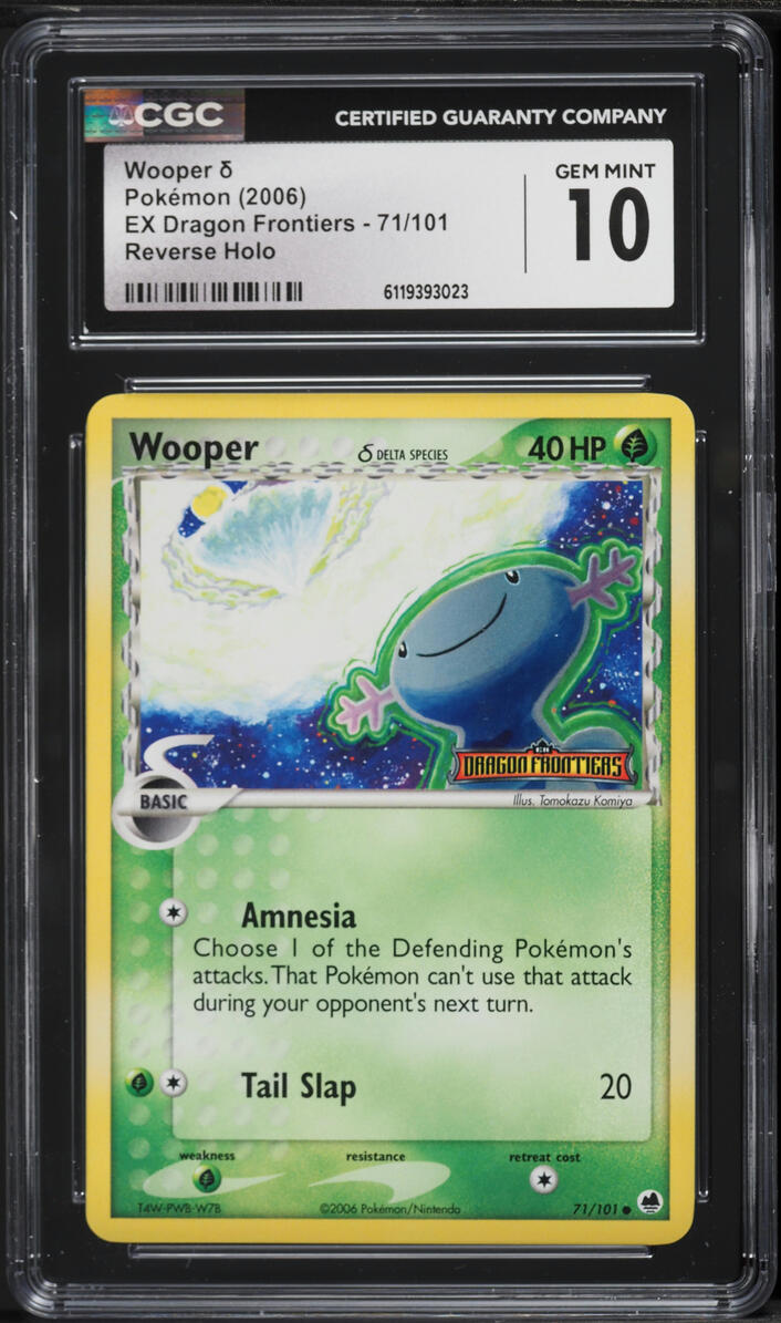 2006 Pokemon EX Dragon Frontiers Reverse Holo Wooper #71 CGC 10 GEM MINT