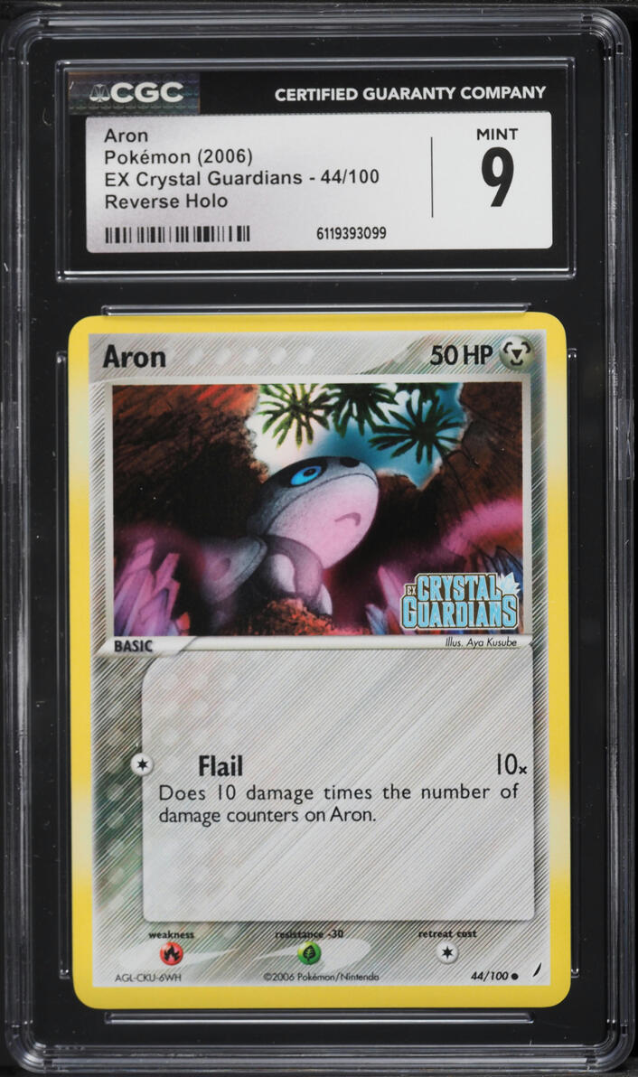 2006 Pokemon EX Crystal Guardians Reverse Holo Aron #44 CGC 9 MINT