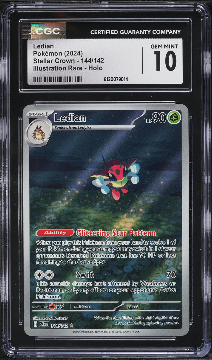 2024 Pokemon Scarlet & Violet Stellar Crown IR Ledian #144 CGC 10 GEM MINT