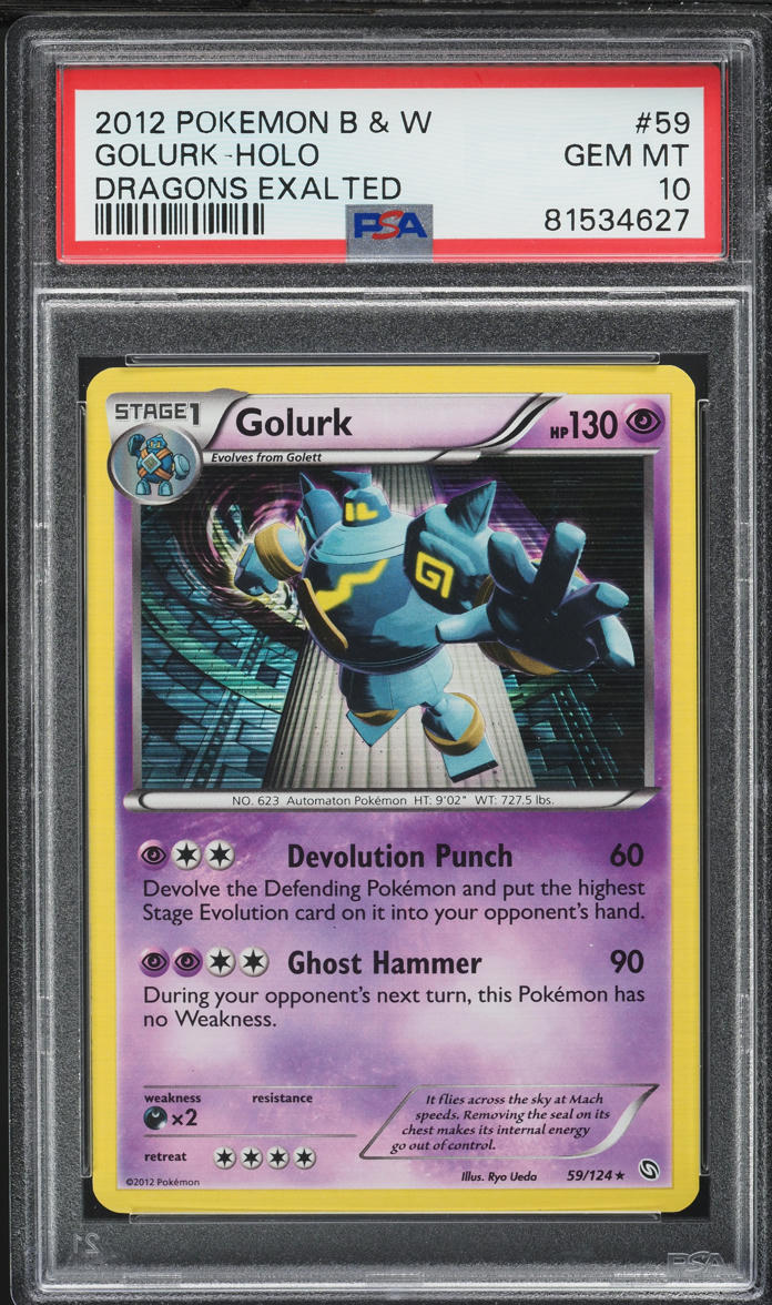 2012 Pokemon Black & White Dragons Exalted Holo Golurk #59 PSA 10 GEM MINT