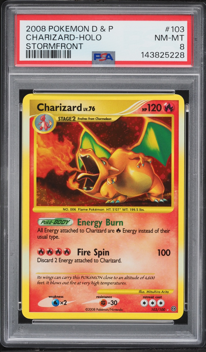 2008 Pokemon Diamond & Pearl Stormfront Holo Charizard #103 PSA 8 NM-MT