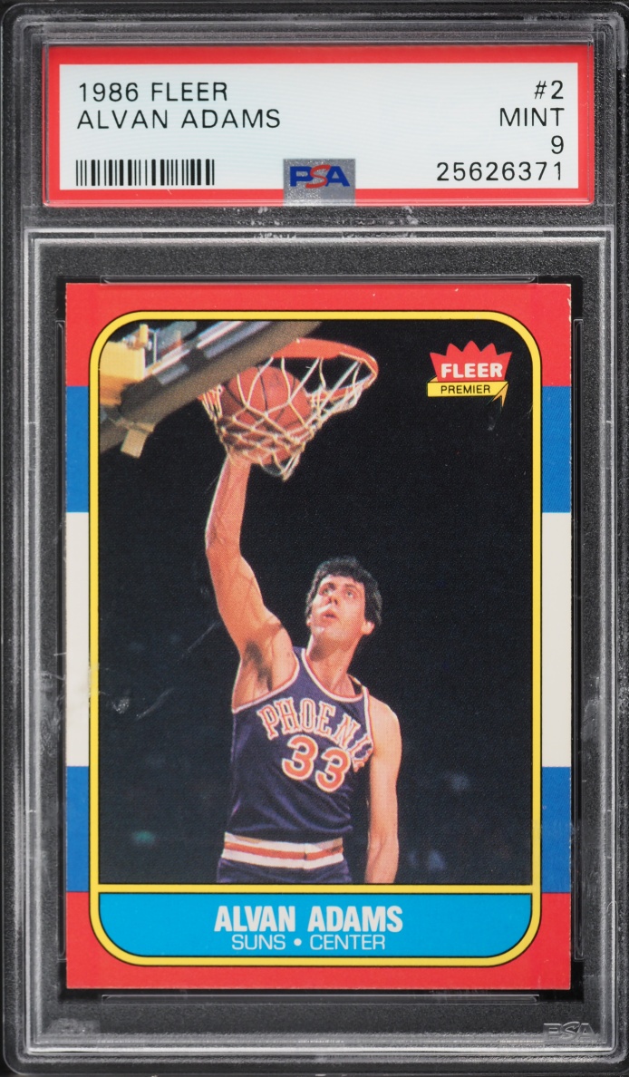 1986 Fleer Basketball Alvan Adams #2 PSA 9 MINT