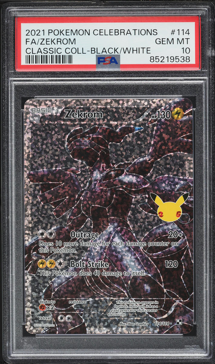 2021 Pokemon SWSH Celebrations Classic Collection Full Art Zekrom #114 PSA 10 GEM MINT