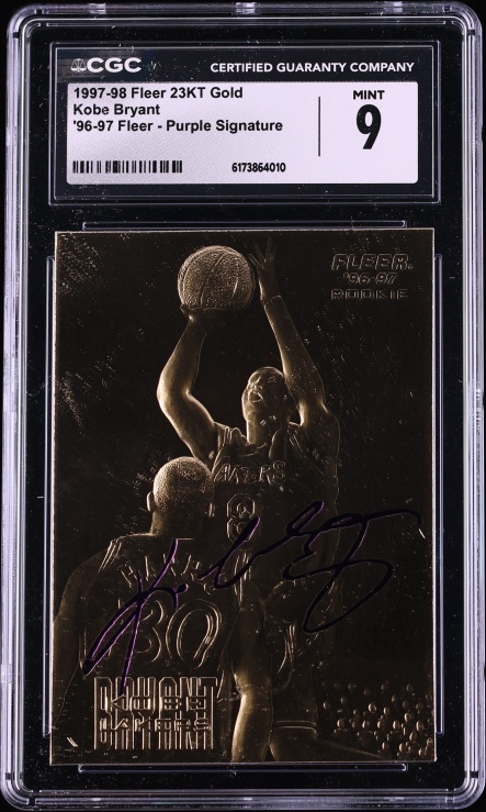 1997 Fleer 23KT Gold '96 Purple Signature Kobe Bryant CGC 9 MINT