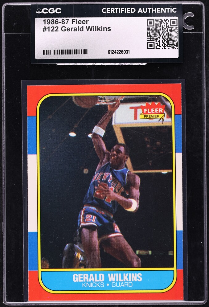 1986 Fleer Basketball Gerald Wilkins ROOKIE #122 CGC AUTH