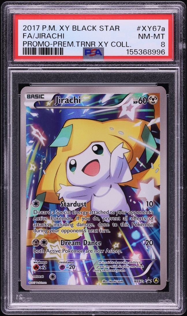 2017 Pokemon XY Promo Premium Trainer Collection Full Art Jirachi #XY67a PSA 8 NM-MT