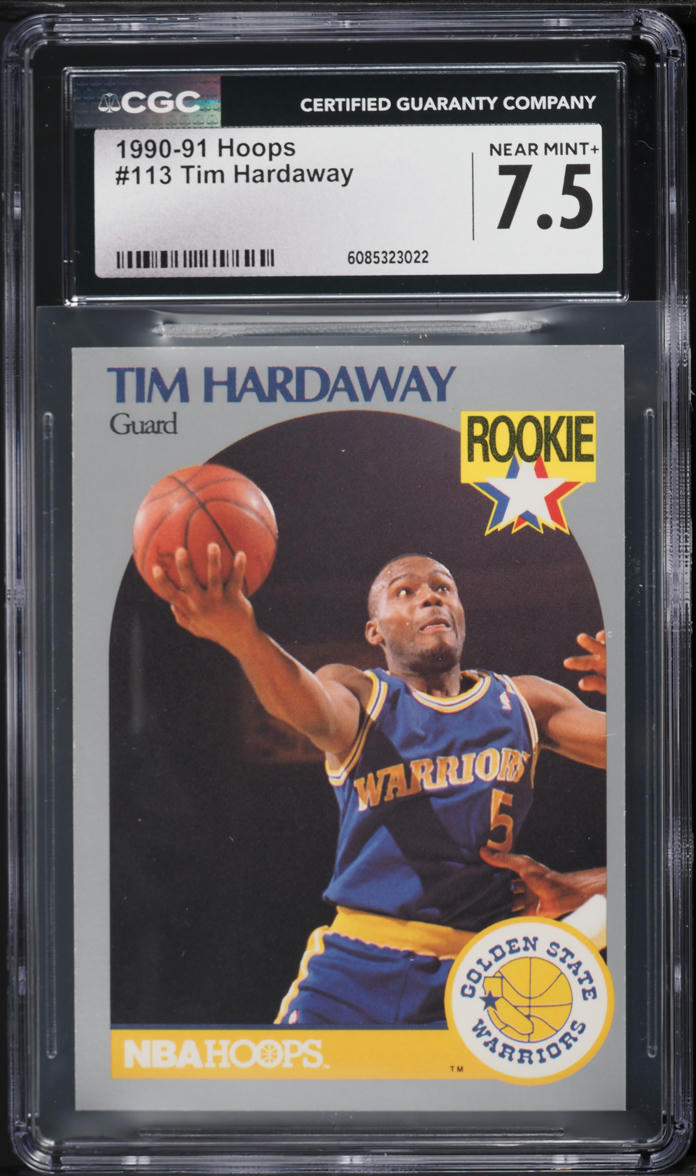 1990 Hoops Tim Hardaway ROOKIE #113 CGC 7.5 NRMT+