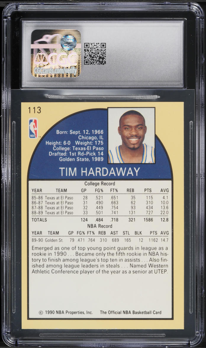 1990 Hoops Tim Hardaway ROOKIE #113 CGC 7.5 NRMT+