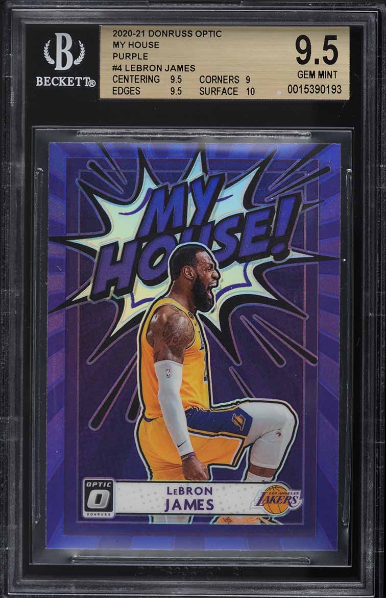 2020 Donruss Optic My House Purple LeBron James #4 BGS 9.5 GEM MINT
