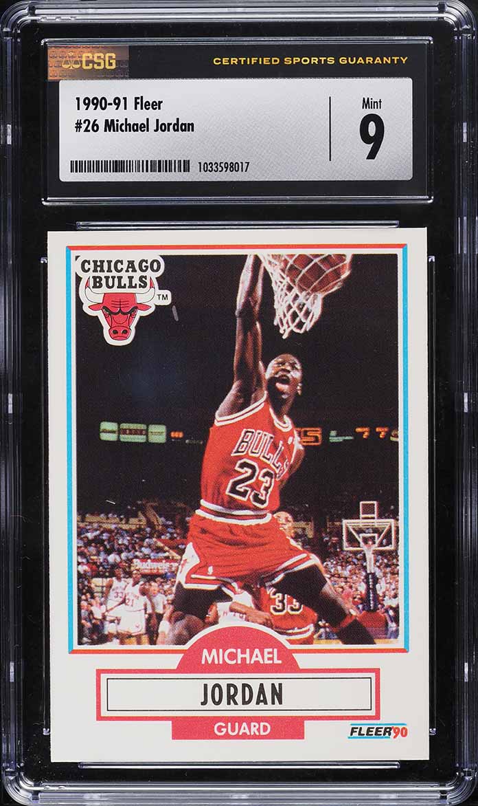 1990 Fleer Basketball Michael Jordan #26 CSG 9 MINT