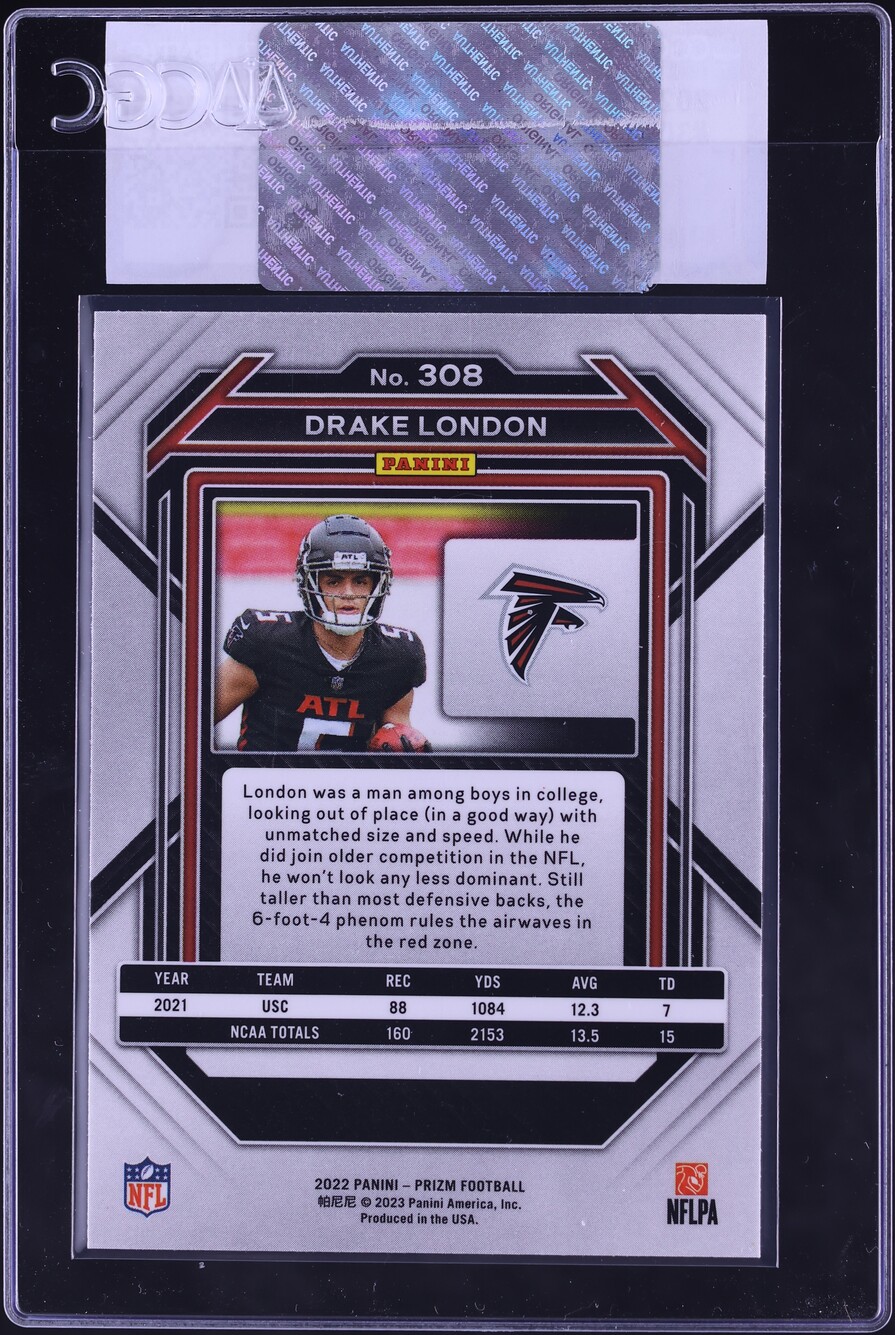 2022 Panini Prizm Drake London ROOKIE #308 CGC AUTH