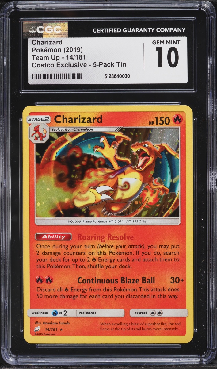 2019 Pokemon Sun & Moon Team Up Costco Exclusive Charizard #14 CGC 10 GEM MINT
