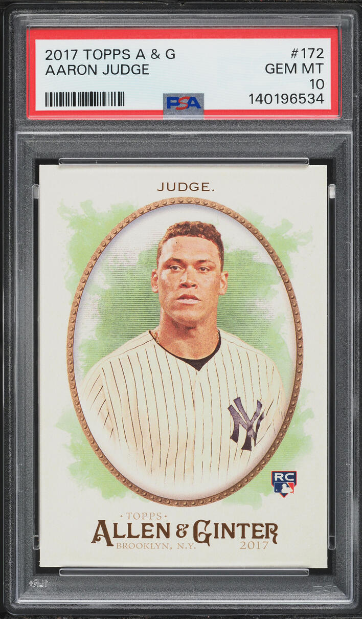 2017 Topps Allen & Ginter Aaron Judge ROOKIE #172 PSA 10 GEM MINT