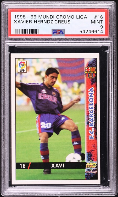 1998 Panini Barca Centenari Xavier Herandez Creus ROOKIE #190 PSA