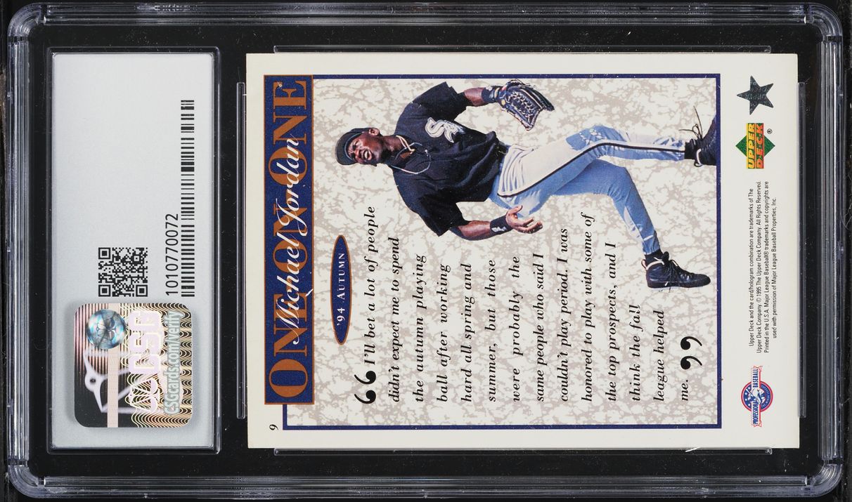 1995 Upper Deck Minors Jordan One-On-One Michael Jordan ROOKIE #9 CSG 7.5 NRMT+