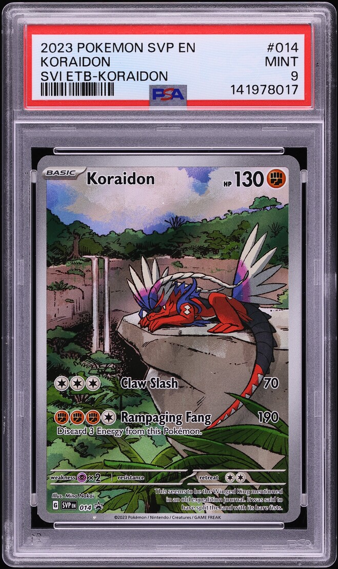 2023 Pokemon Scarlet & Violet Black Star Promo ETB Full Art Koraidon #14 PSA 9 MINT
