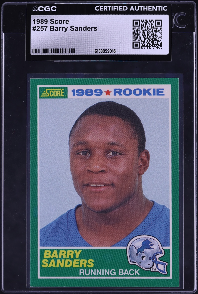 1989 Score Football Barry Sanders ROOKIE #257 CGC AUTH