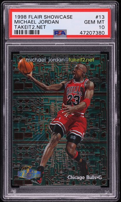 1998 Flair Showcase Takeit2.Net Michael Jordan /1000 #13 PSA 10 GEM MINT