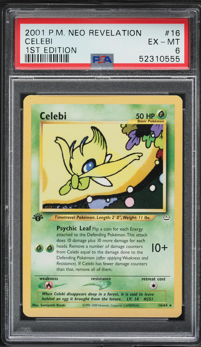 2001 Pokemon Neo Revelation 1st Edition Celebi #16 PSA 6 EXMT