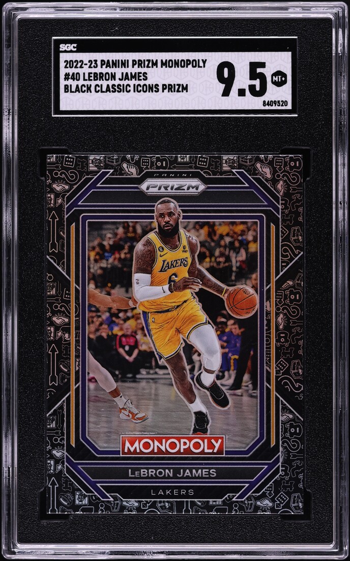2022 Panini Prizm Monopoly Black Classic Icons LeBron James #40 SGC 9.5 MINT+