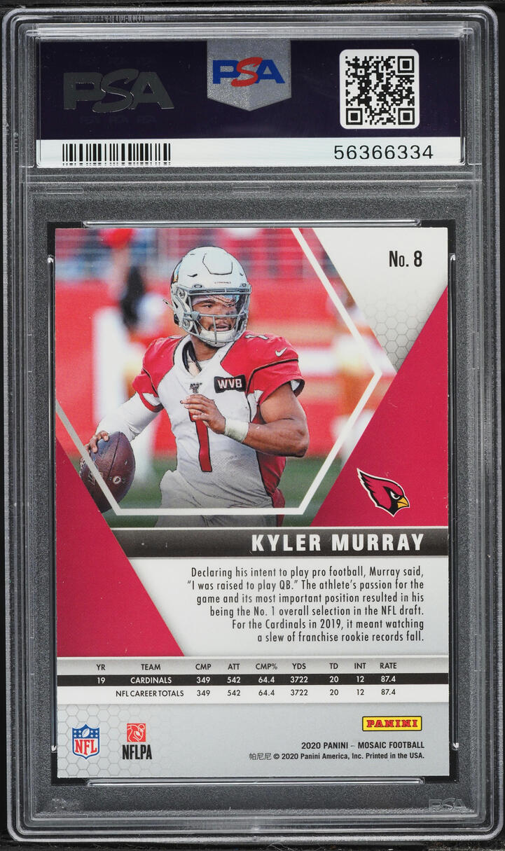 2020 Panini Mosaic Kyler Murray #8 PSA 10 GEM MINT