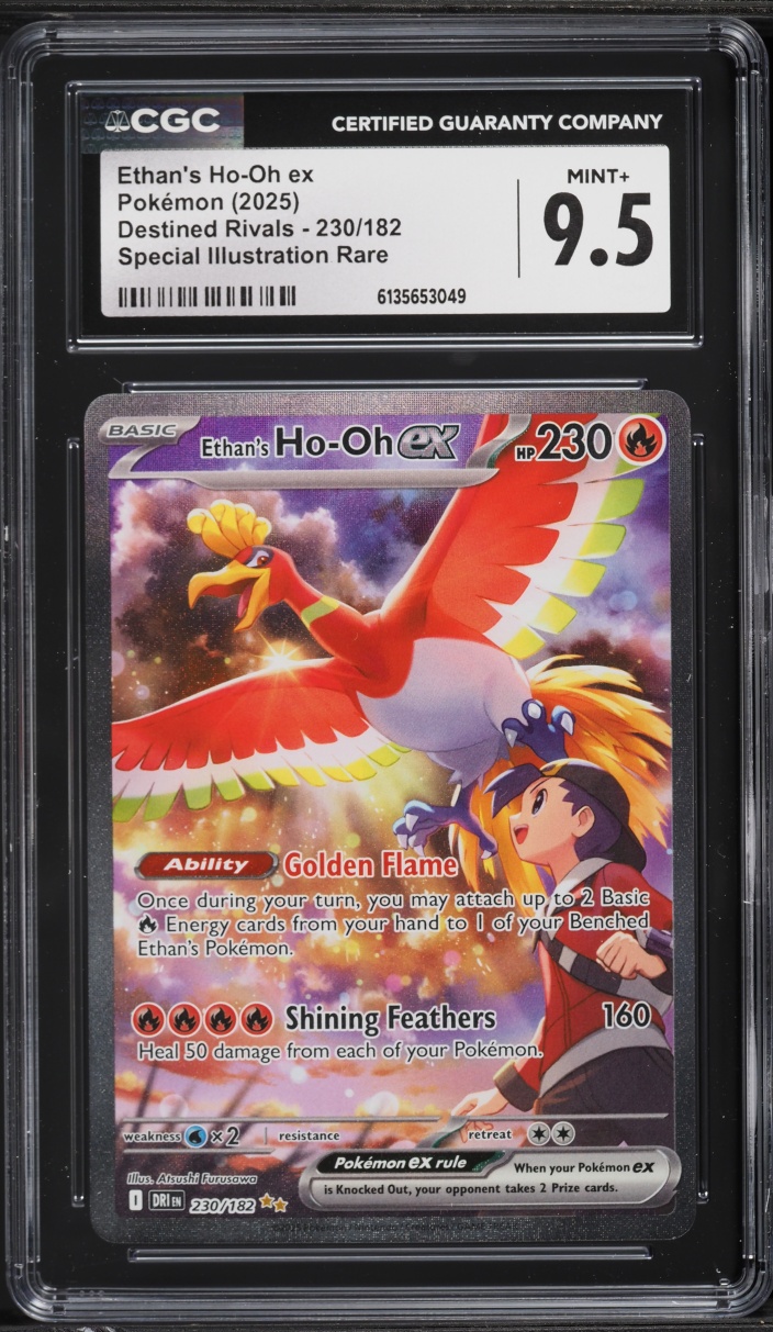 2025 Pokemon Scarlet & Violet Destined Rivals SIR Ethan's Ho-Oh EX #230 CGC 9.5 MINT+