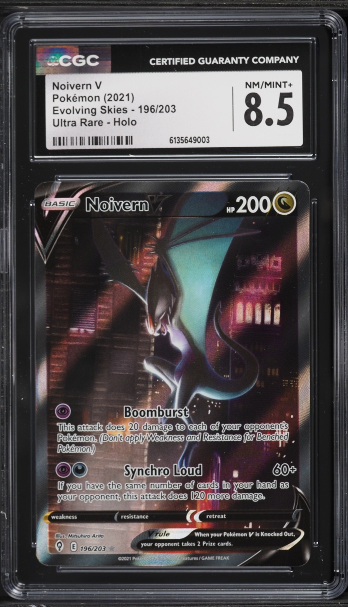 2021 Pokemon Sword & Shield Evolving Skies Alt Art Noivern V #196 CGC 8.5 NM-MT+