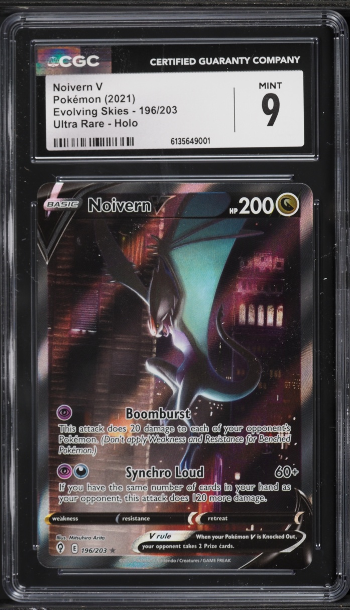 2021 Pokemon Sword & Shield Evolving Skies Alt Art Noivern V #196 CGC 9 MINT