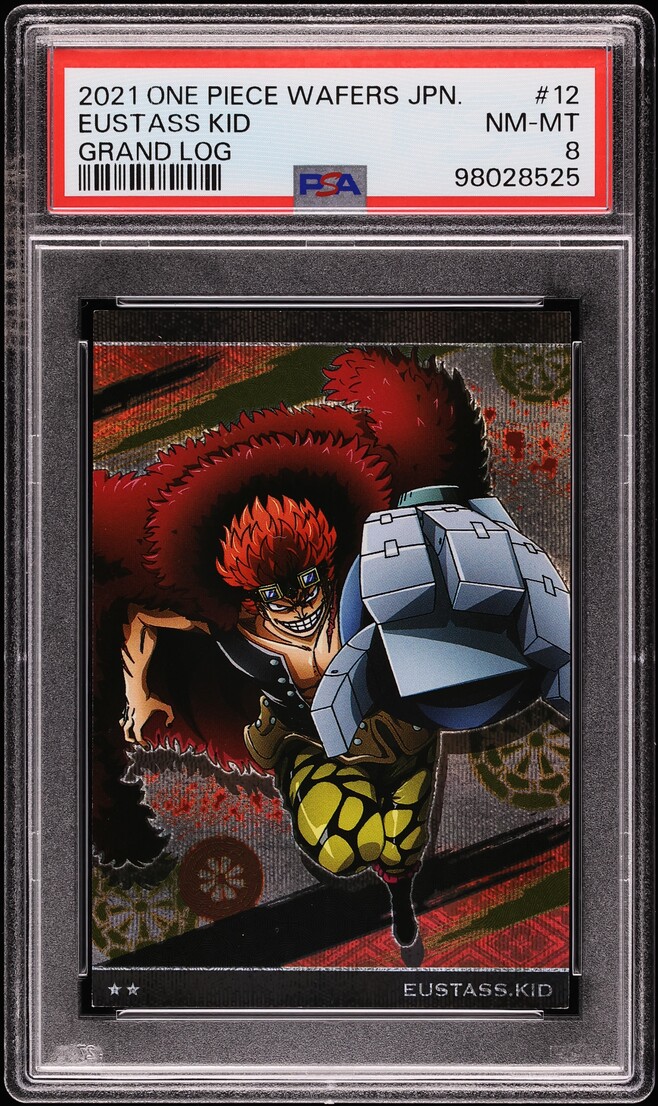 2021 One Piece Japanese Wafers Grand Log Eustass Kid #12 PSA 8 NM-MT