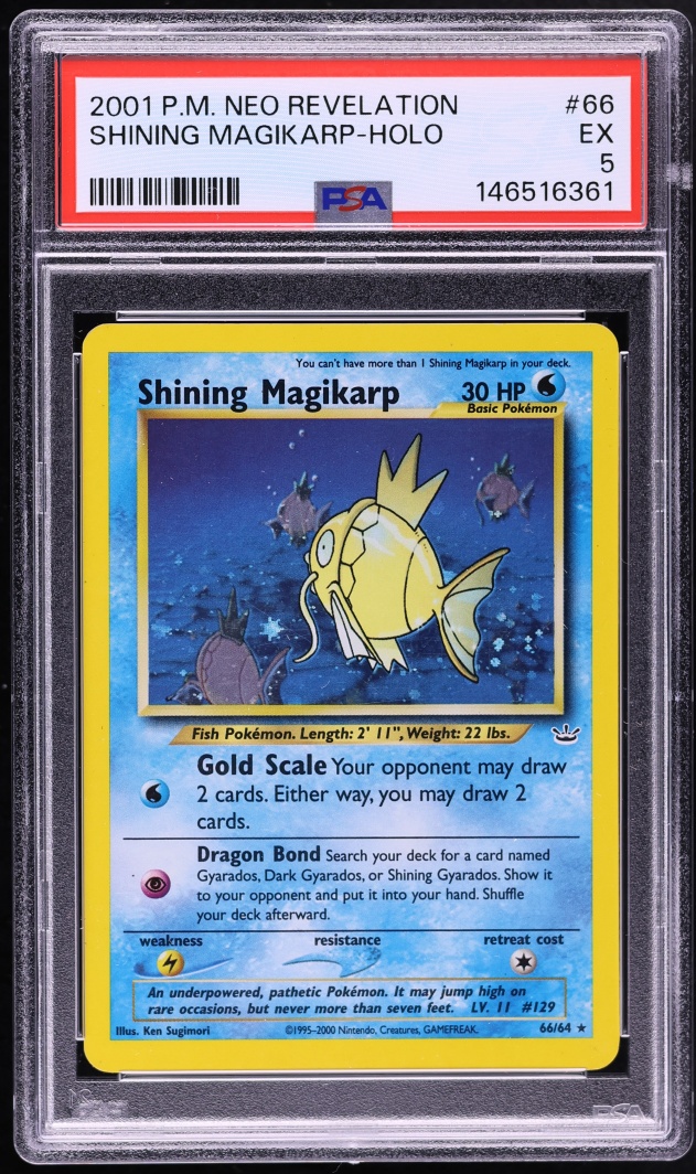 2001 Pokemon Neo Revelation Holo Shining Magikarp #66 PSA 5 EX