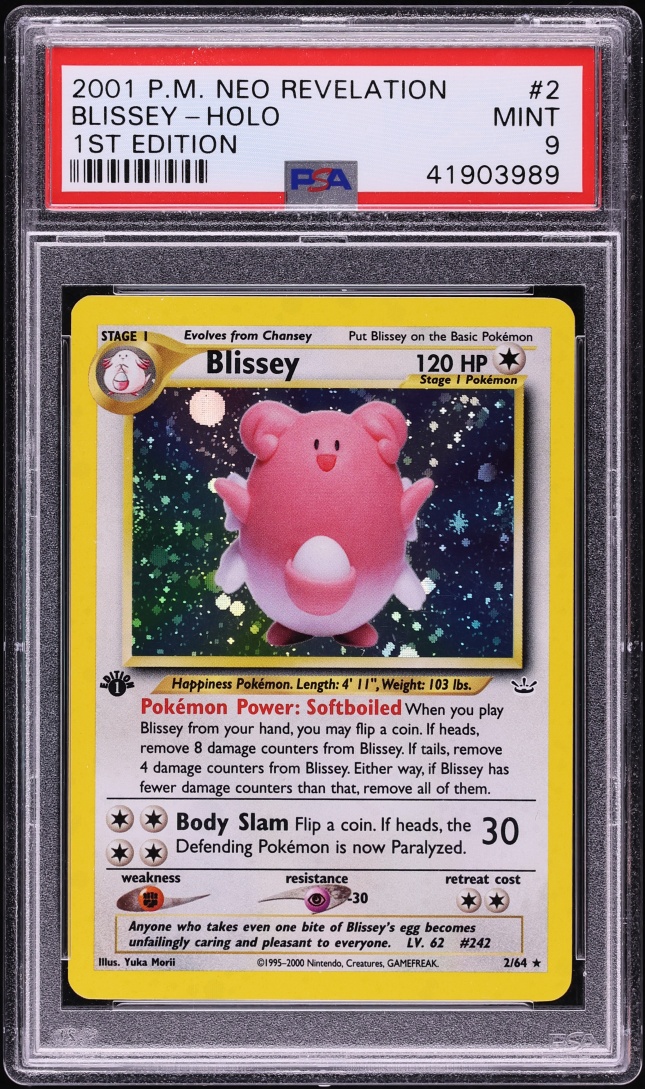 2001 Pokemon Neo Revelation 1st Edition Holo Blissey #2 PSA 9 MINT