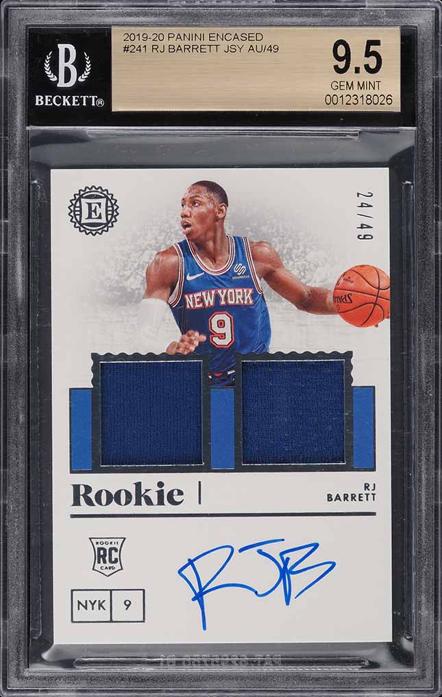 2019 Panini Chronicles Prestige Pink RJ Barrett ROOKIE #68 PSA 9