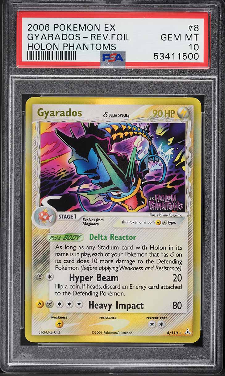 2006 Pokemon EX Holon Phantoms Reverse Holo Gyarados #8 PSA 10 GEM MINT